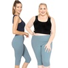 image:imageSTRETCH IS COMFORT Womens Ultra Buttery Smooth Cotton Leggings Knee Length Leggings or Shorts  Small to 5XSlate Blue