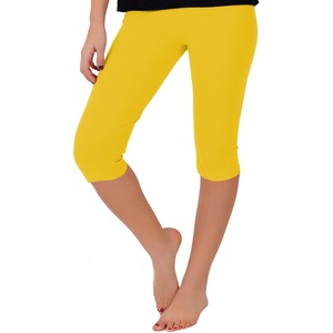 image:imageSTRETCH IS COMFORT Womens Ultra Buttery Smooth Cotton Leggings Knee Length Leggings or Shorts  Small to 5XYellow