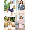 image:imageGirls ALine Short Skirt with Builtin Shorts  Size 416Pink Rose Vine