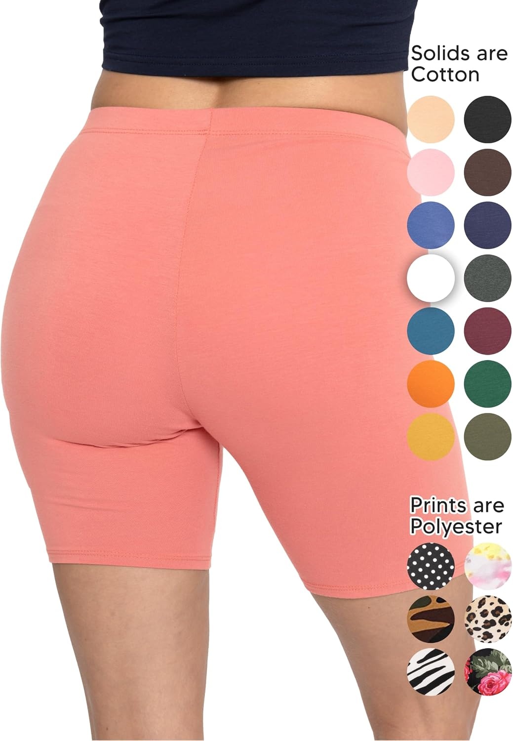 image:imageSTRETCH IS COMFORT Womens Biker Shorts Plus Size Cotton Spandex  Gym Work Out Sports Recreation Bike Running Shorts WomenCoral
