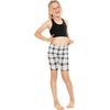 image:imageGirls Bike Shorts Girls Volleyball Shorts for Dance Gymnastics Cheer Yoga Kids Athletic Cotton Spandex Cartwheel ReadyBlack White Plaid