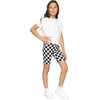 image:imageGirls Bike Shorts Girls Volleyball Shorts for Dance Gymnastics Cheer Yoga Kids Athletic Cotton Spandex Cartwheel ReadyCheckered Black and White