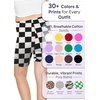 image:imageGirls Bike Shorts Girls Volleyball Shorts for Dance Gymnastics Cheer Yoga Kids Athletic Cotton Spandex Cartwheel ReadyCheckered Black and White