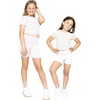 image:imageGirls Bike Shorts Girls Volleyball Shorts for Dance Gymnastics Cheer Yoga Kids Athletic Cotton Spandex Cartwheel ReadyWhite