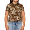image:imageGirls Long Sleeve Shirts  Soft Crew Neck Top  Short Sleeve  Long Sleeve Shirt Girls Size 2T  16Brown Cheetah