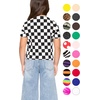 image:imageGirls Long Sleeve Shirts  Soft Crew Neck Top  Short Sleeve  Long Sleeve Shirt Girls Size 2T  16Checkered Black and White