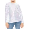 image:imageGirls Long Sleeve Shirts  Soft Crew Neck Top  Short Sleeve  Long Sleeve Shirt Girls Size 2T  16Mystique Holographic Silver