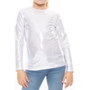 image:imageGirls Long Sleeve Shirts  Soft Crew Neck Top  Short Sleeve  Long Sleeve Shirt Girls Size 2T  16Mystique Silver