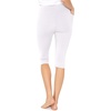 image:imageSTRETCH IS COMFORT Capri Leggings for Women Plus Size Pants with Pockets  Wide high waist knee length 95 polyester 5 spandex leggings for women tummy control Yoga leggings with pockets for womenWhite
