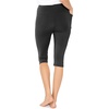 image:imageSTRETCH IS COMFORT Capri Leggings for Women Plus Size Pants with Pockets  Wide high waist knee length 95 polyester 5 spandex leggings for women tummy control Yoga leggings with pockets for womenBlack
