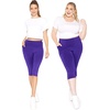 image:imageSTRETCH IS COMFORT Capri Leggings for Women Plus Size Pants with Pockets  Wide high waist knee length 95 polyester 5 spandex leggings for women tummy control Yoga leggings with pockets for womenPurple