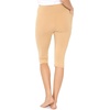 image:imageSTRETCH IS COMFORT Capri Leggings for Women Plus Size Pants with Pockets  Wide high waist knee length 95 polyester 5 spandex leggings for women tummy control Yoga leggings with pockets for womenBeige
