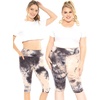 image:imageSTRETCH IS COMFORT Capri Leggings for Women Plus Size Pants with Pockets  Wide high waist knee length 95 polyester 5 spandex leggings for women tummy control Yoga leggings with pockets for womenNavy Tie Dye