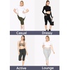 image:imageSTRETCH IS COMFORT Capri Leggings for Women Plus Size Pants with Pockets  Wide high waist knee length 95 polyester 5 spandex leggings for women tummy control Yoga leggings with pockets for womenNavy Blue