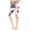 image:imageSTRETCH IS COMFORT Capri Leggings for Women Plus Size Pants with Pockets  Wide high waist knee length 95 polyester 5 spandex leggings for women tummy control Yoga leggings with pockets for womenNavy Tie Dye