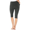 image:imageSTRETCH IS COMFORT Capri Leggings for Women Plus Size Pants with Pockets  Wide high waist knee length 95 polyester 5 spandex leggings for women tummy control Yoga leggings with pockets for womenCharcoal Gray