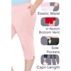 image:imageSTRETCH IS COMFORT Capri Pants for Women with Pockets Womens Capris Black  95 cotton 5 spandex soft 4 way stretch straight leg Vnotch hem capris for women with pockets cropped pants for womenNavy Blue