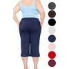 image:imageSTRETCH IS COMFORT Capri Pants for Women with Pockets Womens Capris Black  95 cotton 5 spandex soft 4 way stretch straight leg Vnotch hem capris for women with pockets cropped pants for womenNavy Blue