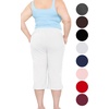 image:imageSTRETCH IS COMFORT Capri Pants for Women with Pockets Womens Capris Black  95 cotton 5 spandex soft 4 way stretch straight leg Vnotch hem capris for women with pockets cropped pants for womenWhite
