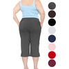image:imageSTRETCH IS COMFORT Capri Pants for Women with Pockets Womens Capris Black  95 cotton 5 spandex soft 4 way stretch straight leg Vnotch hem capris for women with pockets cropped pants for womenCharcoal Gray