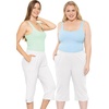image:imageSTRETCH IS COMFORT Capri Pants for Women with Pockets Womens Capris Black  95 cotton 5 spandex soft 4 way stretch straight leg Vnotch hem capris for women with pockets cropped pants for womenWhite