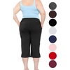 image:imageSTRETCH IS COMFORT Capri Pants for Women with Pockets Womens Capris Black  95 cotton 5 spandex soft 4 way stretch straight leg Vnotch hem capris for women with pockets cropped pants for womenBlack