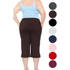 image:imageSTRETCH IS COMFORT Capri Pants for Women with Pockets Womens Capris Black  95 cotton 5 spandex soft 4 way stretch straight leg Vnotch hem capris for women with pockets cropped pants for womenBrown