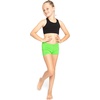 image:imageSTRETCH IS COMFORT Dance Shorts for Girls Gymnastics Shorts Black Spandex  80 nylon 20 stretch fabric 1 inch elastic waist tumbling volleyball under dresses machine washable girls dance shortsNeon Lime