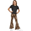 image:imageSTRETCH IS COMFORT Girls 2 Piece Play Outfit  Oh So Soft Short Sleeve Top amp Stretchy Bell Bottom Pant Set  Youth XSXLBlack  Brown Cheetah