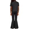 image:imageSTRETCH IS COMFORT Girls 2 Piece Play Outfit  Oh So Soft Short Sleeve Top amp Stretchy Bell Bottom Pant Set  Youth XSXLBlack
