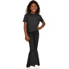 image:imageSTRETCH IS COMFORT Girls 2 Piece Play Outfit  Oh So Soft Short Sleeve Top amp Stretchy Bell Bottom Pant Set  Youth XSXLBlack