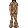 image:imageSTRETCH IS COMFORT Girls 2 Piece Play Outfit  Oh So Soft Short Sleeve Top amp Stretchy Bell Bottom Pant Set  Youth XSXLBrown Cheetah