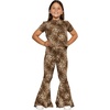 image:imageSTRETCH IS COMFORT Girls 2 Piece Play Outfit  Oh So Soft Short Sleeve Top amp Stretchy Bell Bottom Pant Set  Youth XSXLBrown Cheetah