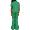 image:imageSTRETCH IS COMFORT Girls 2 Piece Play Outfit  Oh So Soft Short Sleeve Top amp Stretchy Bell Bottom Pant Set  Youth XSXLKelly Green