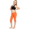 image:imageSTRETCH IS COMFORT Girls Capri Leggings Knee Length Kids Pants Size 416  Soft silky stretch pullon elastic waist under dresses cool weather school play Girls Leggings licras para niasOrange