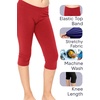 image:imageSTRETCH IS COMFORT Girls Capri Leggings Knee Length Kids Pants Size 416  Soft silky stretch pullon elastic waist under dresses cool weather school play Girls Leggings licras para niasOrange