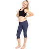 image:imageSTRETCH IS COMFORT Girls Capri Leggings Knee Length Kids Pants Size 416  Soft silky stretch pullon elastic waist under dresses cool weather school play Girls Leggings licras para niasNavy Blue