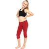 image:imageSTRETCH IS COMFORT Girls Capri Leggings Knee Length Kids Pants Size 416  Soft silky stretch pullon elastic waist under dresses cool weather school play Girls Leggings licras para niasRed