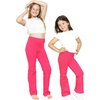 image:imageSTRETCH IS COMFORT Girls Cotton High Rise  Straight Leg Yoga Girl Pants  Flare Pants  Leggings for Girls  Size 414Hot Pink