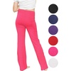 image:imageSTRETCH IS COMFORT Girls Cotton High Rise  Straight Leg Yoga Girl Pants  Flare Pants  Leggings for Girls  Size 414Hot Pink