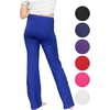 image:imageSTRETCH IS COMFORT Girls Cotton High Rise  Straight Leg Yoga Girl Pants  Flare Pants  Leggings for Girls  Size 414Royal Blue