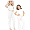 image:imageSTRETCH IS COMFORT Girls Cotton High Rise  Straight Leg Yoga Girl Pants  Flare Pants  Leggings for Girls  Size 414White