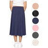 image:imageSTRETCH IS COMFORT Girls Knee Length or Midi Length Aline Skirt with Builtin Shorts 3 Pack  Size 416Beigeblacknavy