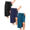 image:imageSTRETCH IS COMFORT Girls Knee Length or Midi Length Aline Skirt with Builtin Shorts 3 Pack  Size 416Blacknavyteal