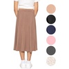 image:imageSTRETCH IS COMFORT Girls Knee Length or Midi Length Aline Skirt with Builtin Shorts 3 Pack  Size 416Charcoalheathermocha