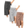 image:imageSTRETCH IS COMFORT Girls Knee Length or Midi Length Aline Skirt with Builtin Shorts 3 Pack  Size 416Charcoalheathermocha