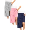 image:imageSTRETCH IS COMFORT Girls Knee Length or Midi Length Aline Skirt with Builtin Shorts 3 Pack  Size 416Heatherlight Pinknavy