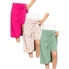 image:imageSTRETCH IS COMFORT Girls Knee Length or Midi Length Aline Skirt with Builtin Shorts 3 Pack  Size 416Hot Pinkpink Rosesage