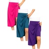 image:imageSTRETCH IS COMFORT Girls Knee Length or Midi Length Aline Skirt with Builtin Shorts 3 Pack  Size 416Hot Pinkpurpleteal
