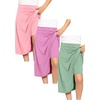 image:imageSTRETCH IS COMFORT Girls Knee Length or Midi Length Aline Skirt with Builtin Shorts 3 Pack  Size 416Light Pinklilacsage